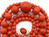 antique coral, natural coral, undyed coral, dark red coral, blood red coral, Italian coral, pacific coral, Sardinian Coral, sea coral, Mediterranean coral, Mediterranean red, Mediterranean chain, Mediterranean necklace, coral chain, coral necklace, 14 karat gold clasp