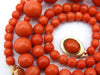 antique coral, natural coral, undyed coral, dark red coral, blood red coral, Italian coral, pacific coral, Sardinian Coral, sea coral, Mediterranean coral, Mediterranean red, Mediterranean chain, Mediterranean necklace, coral chain, coral necklace, 14 karat gold clasp