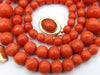 antique coral, natural coral, undyed coral, dark red coral, blood red coral, Italian coral, pacific coral, Sardinian Coral, sea coral, Mediterranean coral, Mediterranean red, Mediterranean chain, Mediterranean necklace, coral chain, coral necklace, 14 karat gold clasp