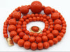antique coral, natural coral, undyed coral, dark red coral, blood red coral, Italian coral, pacific coral, Sardinian Coral, sea coral, Mediterranean coral, Mediterranean red, Mediterranean chain, Mediterranean necklace, coral chain, coral necklace, 14 karat gold clasp