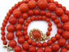antique coral, natural coral, undyed coral, dark red coral, blood red coral, Italian coral, pacific coral, Sardinian Coral, sea coral, Mediterranean coral, Mediterranean red, Mediterranean chain, Mediterranean necklace, coral chain, coral necklace, 14 karat gold clasp