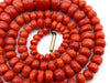 antique coral, natural coral, undyed coral, dark red coral, blood red coral, Italian coral, pacific coral, Sardinian Coral, Coral beads, Coral Rosary beads, Coral chain, Coral necklace, sea coral, aka coral, 9 karat gold clasp