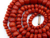 antique coral, natural coral, undyed coral, dark red coral, blood red coral, Italian coral, pacific coral, Sardinian Coral, Coral beads, Coral Rosary beads, Coral chain, Coral necklace, sea coral, aka coral, 9 karat gold clasp