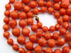 antique coral, natural coral, undyed coral, dark momo orange coral, Italian coral, pacific coral, Sardinian Coral, sea coral, momo coral, Mediterranean chain, Mediterranean necklace, 14 karat gold clasp, momo coral