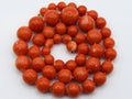 antique coral, natural coral, undyed coral, dark momo orange coral, Italian coral, pacific coral, Sardinian Coral, sea coral, momo coral, Mediterranean chain, Mediterranean necklace, 14 karat gold clasp, momo coral