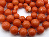 antique coral, natural coral, undyed coral, dark momo orange coral, Italian coral, pacific coral, Sardinian Coral, sea coral, momo coral, Mediterranean chain, Mediterranean necklace, 14 karat gold clasp, momo coral