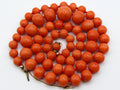 antique coral, natural coral, undyed coral, dark orange coral, Italian coral, pacific coral, Sardinian Coral, sea coral, Mediterranean coral, Mediterranean necklace, Mediterranean chain, coral necklace, handcarved coral, 14 karat gold clasp, Mediterranean orange