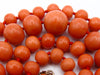 antique coral, natural coral, undyed coral, dark orange coral, Italian coral, pacific coral, Sardinian Coral, sea coral, Mediterranean coral, Mediterranean necklace, Mediterranean chain, coral necklace, handcarved coral, 14 karat gold clasp, Mediterranean orange