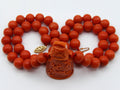 antique coral, natural coral, undyed coral, dark red coral, blood red coral, Italian coral, pacific coral, Sardinian Coral, sea coral, Mediterranean coral, Mediterranean red, Mediterranean chain, Mediterranean necklace, coral chain, coral necklace, 14 karat gold clasp, coral pendant, Meditrerranean pendant, Momo pendant