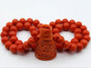antique coral, natural coral, undyed coral, dark red coral, blood red coral, Italian coral, pacific coral, Sardinian Coral, sea coral, Mediterranean coral, Mediterranean red, Mediterranean chain, Mediterranean necklace, coral chain, coral necklace, 14 karat gold clasp, coral pendant, Meditrerranean pendant, Momo pendant
