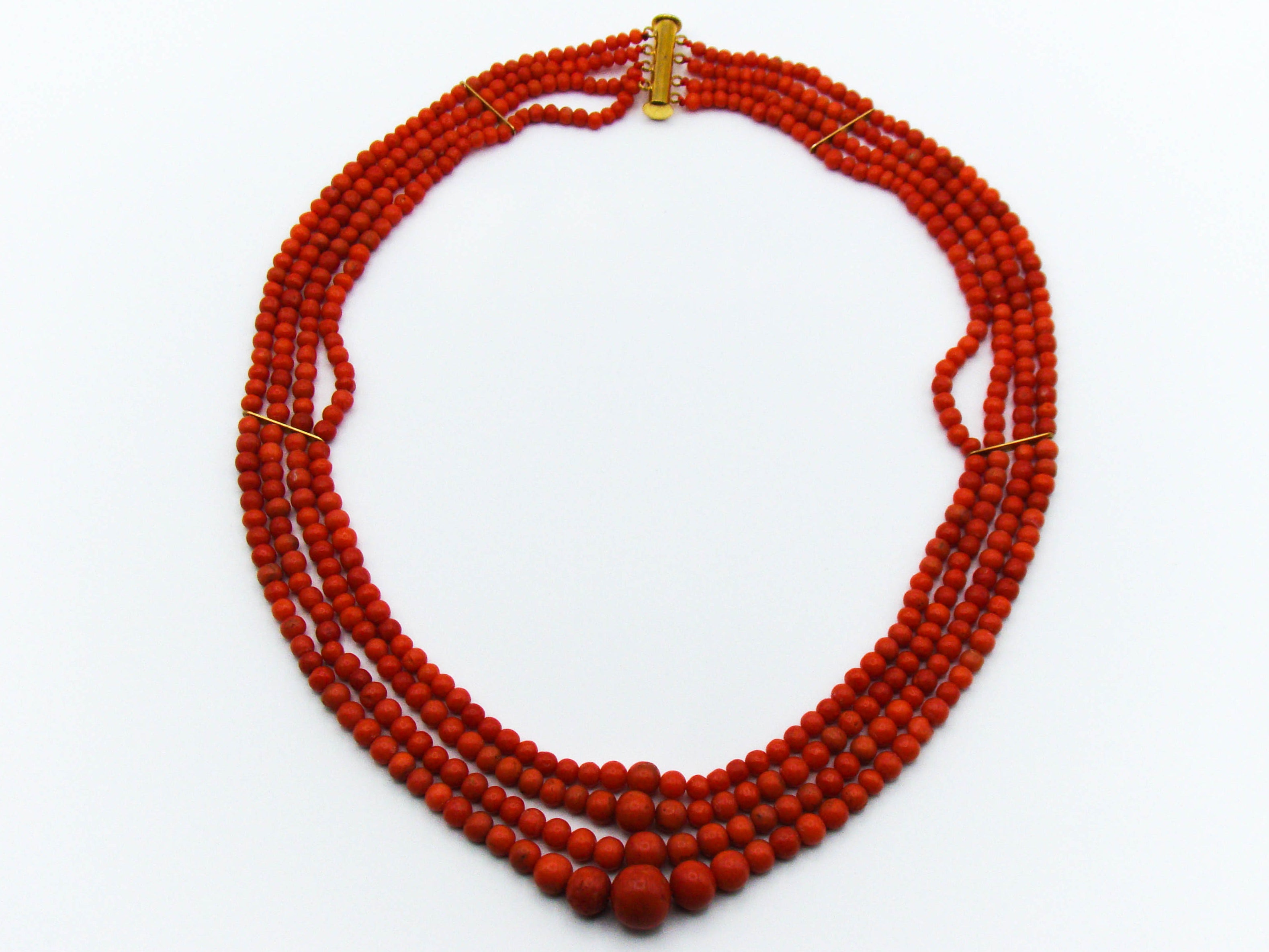 antique coral, natural coral, undyed coral, dark red coral, blood red coral, Italian coral, pacific coral, Sardinian Coral, Coral beads, Coral Rosary beads, Coral chain, Coral necklace, sea coral, aka coral, 2 strand chain