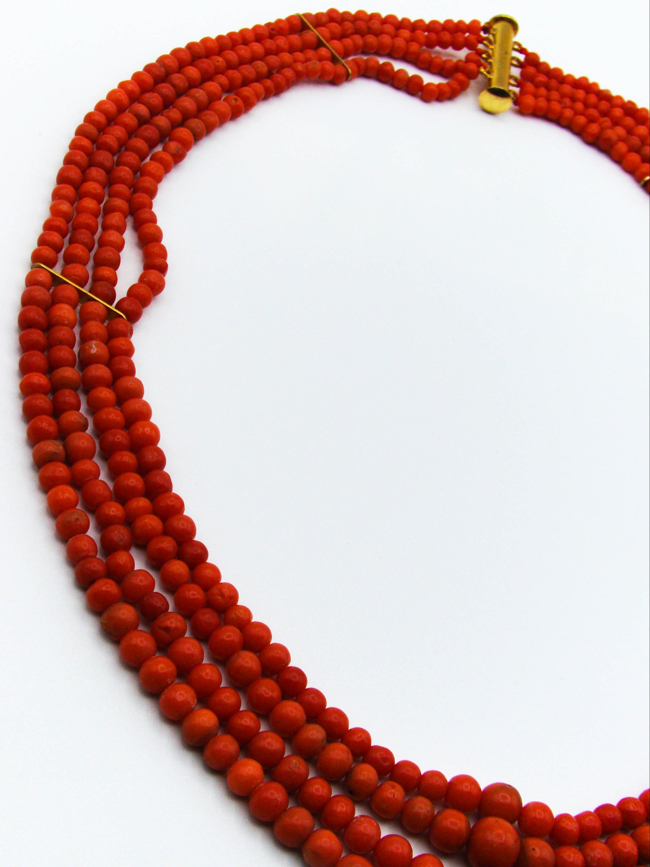 antique coral, natural coral, undyed coral, dark red coral, blood red coral, Italian coral, pacific coral, Sardinian Coral, Coral beads, Coral Rosary beads, Coral chain, Coral necklace, sea coral, aka coral, 2 strand chain