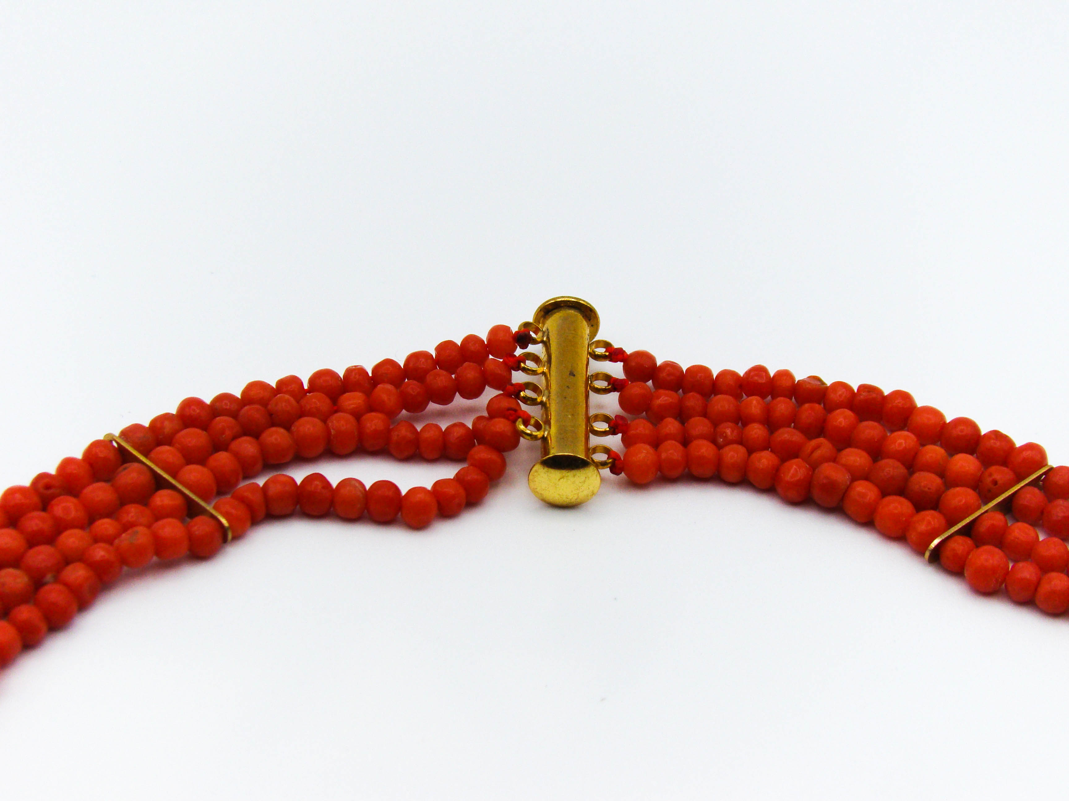 antique coral, natural coral, undyed coral, dark red coral, blood red coral, Italian coral, pacific coral, Sardinian Coral, Coral beads, Coral Rosary beads, Coral chain, Coral necklace, sea coral, aka coral, 2 strand chain