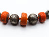 antique coral, natural coral, undyed coral, momo salmon coral, Italian coral, pacific coral, Sardinian Coral, sea coral, Mediterranean coral, Mediterranean necklace, Mediterranean chain, coral necklace, Mediterranean momo coral, handcarved coral, momo coral, 9 karat Gold clasp, salmon coral, Sterling silver