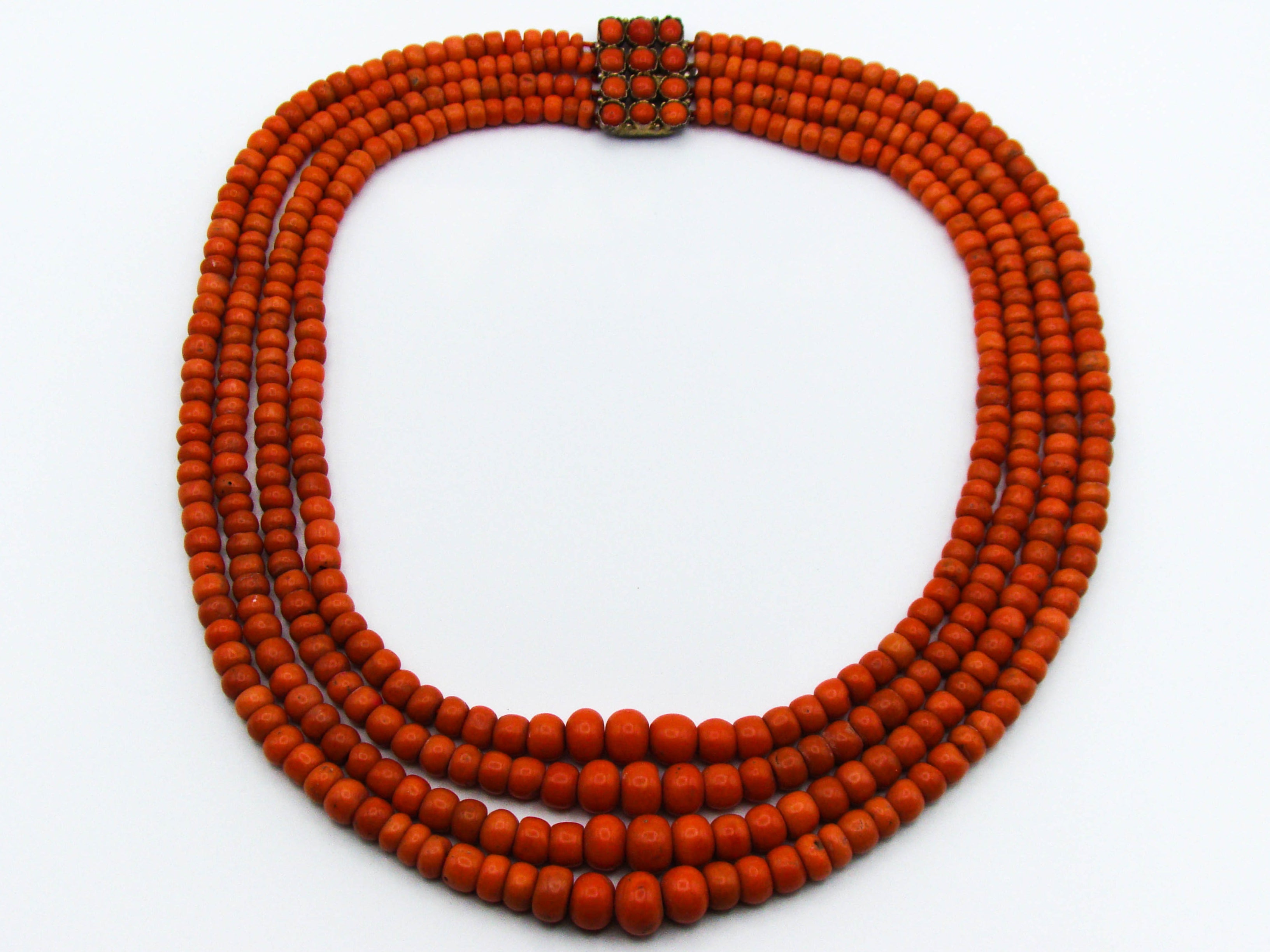 antique coral, natural coral, undyed coral, dark red coral, blood red coral, Italian coral, pacific coral, Sardinian Coral, Coral beads, Coral Rosary beads, Coral chain, Coral necklace, sea coral, Mediterranean coral, 2 strand chain, Mediterranean red beads