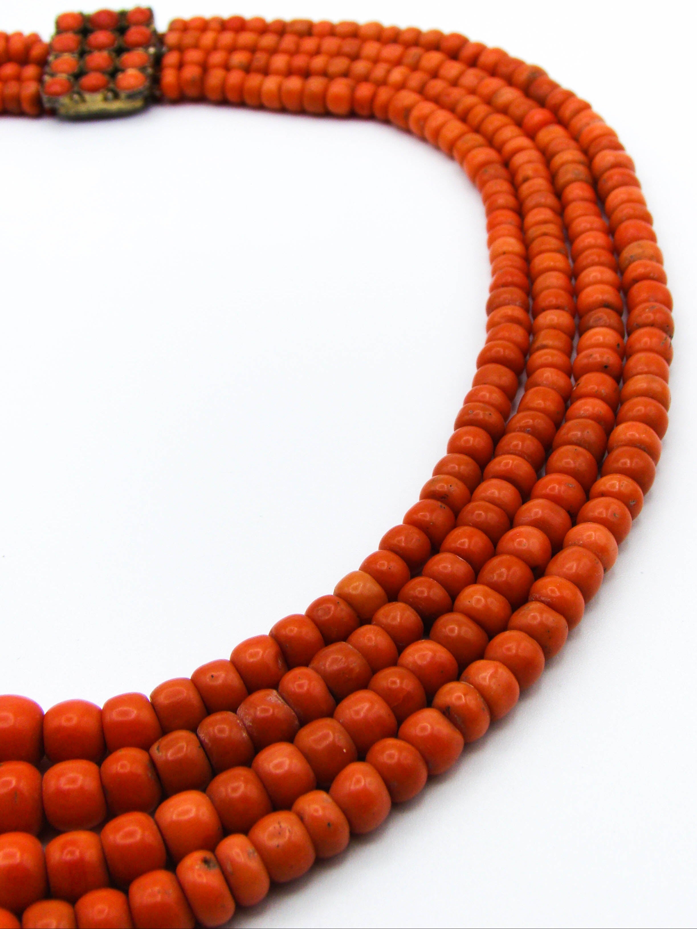 antique coral, natural coral, undyed coral, dark red coral, blood red coral, Italian coral, pacific coral, Sardinian Coral, Coral beads, Coral Rosary beads, Coral chain, Coral necklace, sea coral, Mediterranean coral, 2 strand chain, Mediterranean red beads