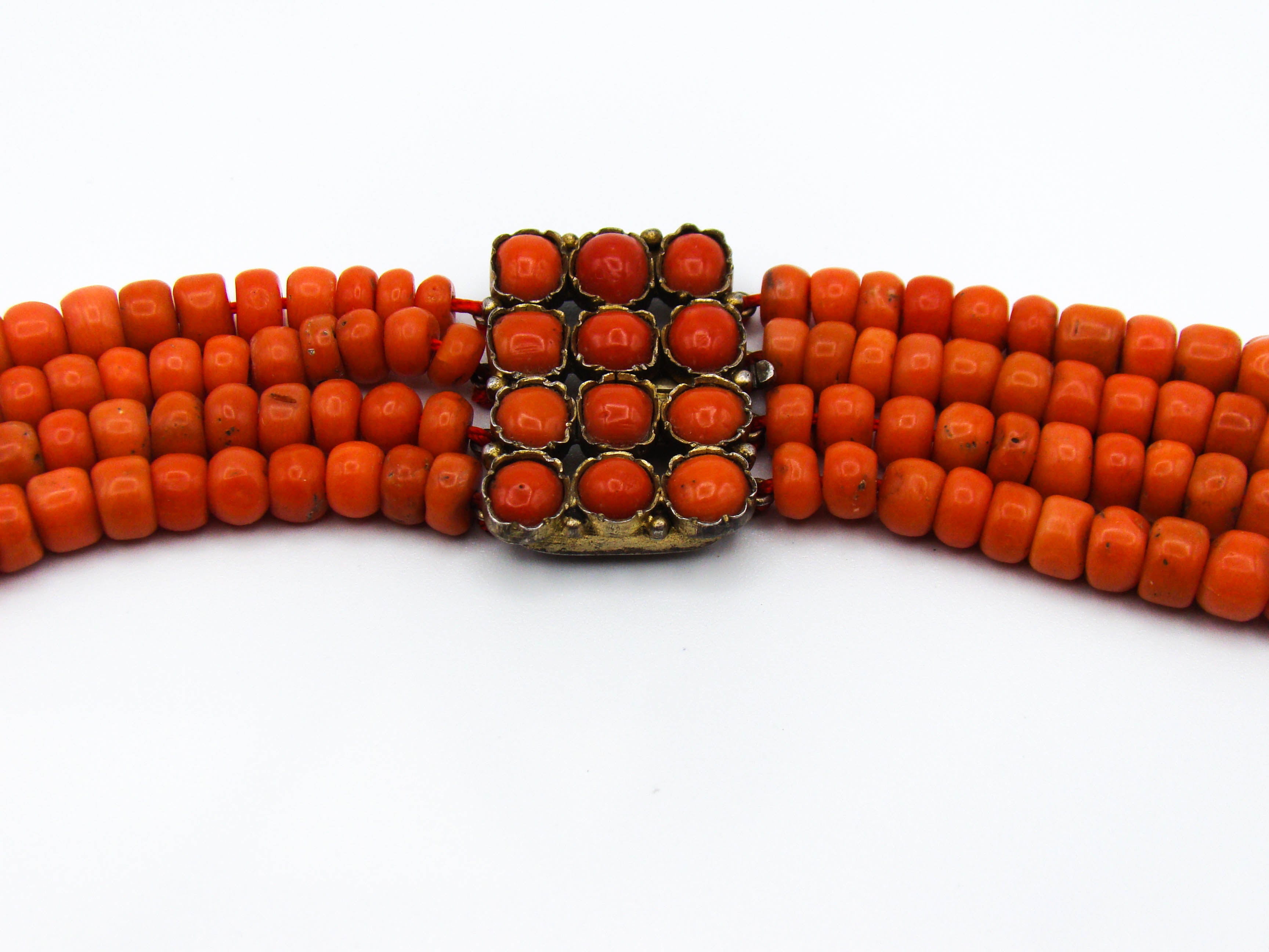antique coral, natural coral, undyed coral, dark red coral, blood red coral, Italian coral, pacific coral, Sardinian Coral, Coral beads, Coral Rosary beads, Coral chain, Coral necklace, sea coral, Mediterranean coral, 2 strand chain, Mediterranean red beads