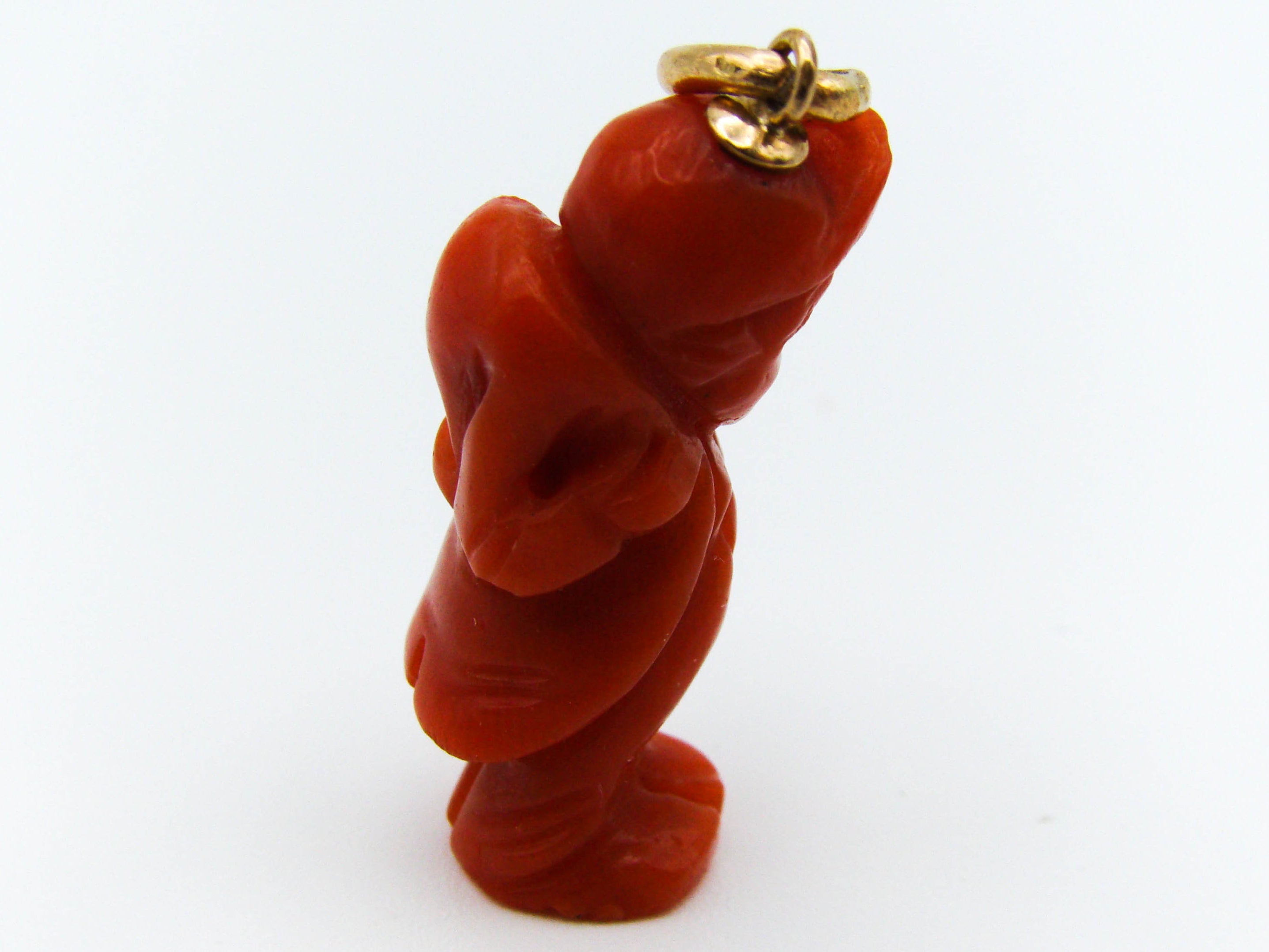 antique coral, natural coral, undyed coral, dark red coral, blood red coral, Italian coral, pacific coral, Sardinian Coral, sea coral, Mediterranean coral, Mediterranean red, Mediterranean pendant, coral pendant, 18 karat gold