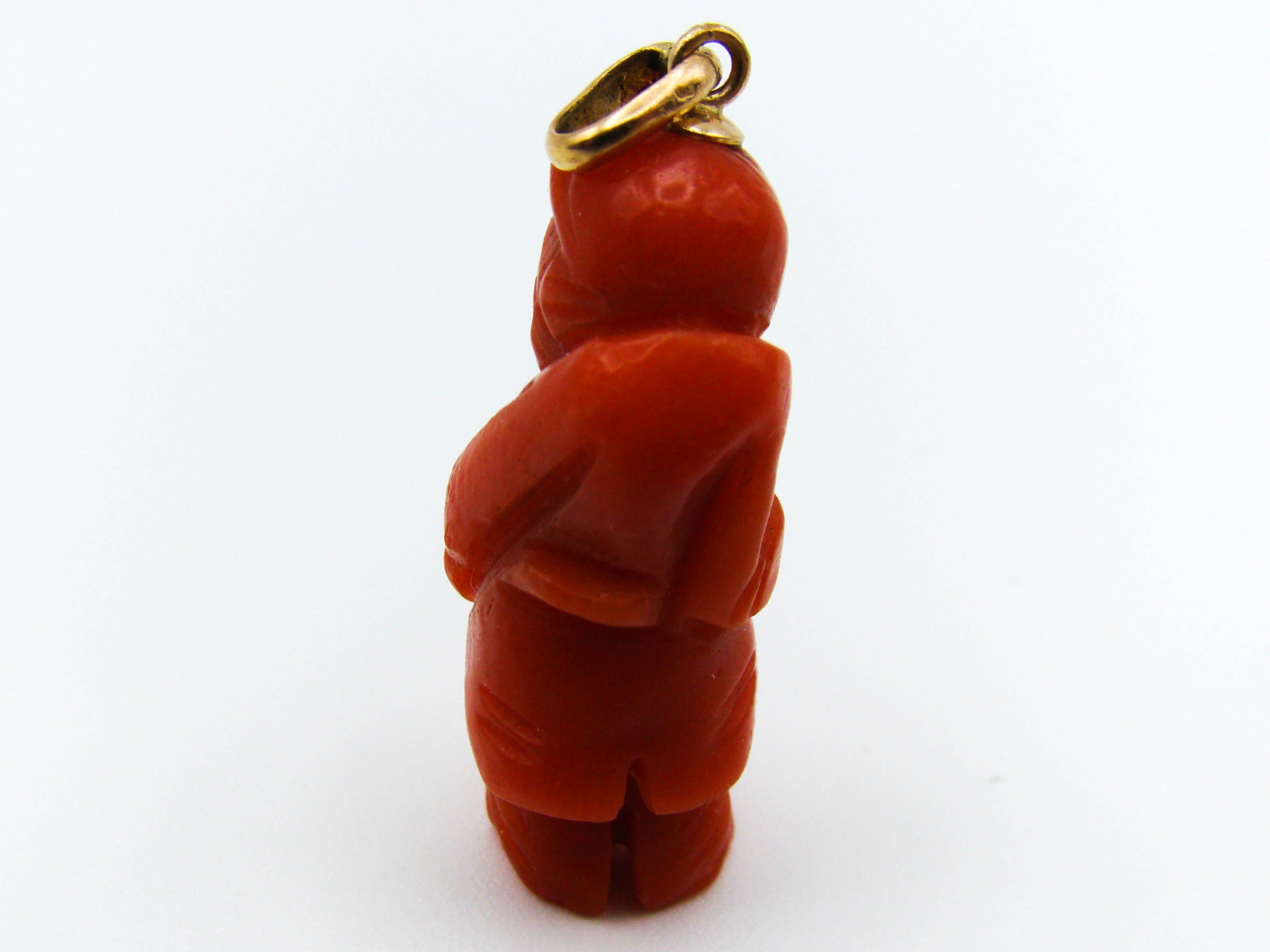 antique coral, natural coral, undyed coral, dark red coral, blood red coral, Italian coral, pacific coral, Sardinian Coral, sea coral, Mediterranean coral, Mediterranean red, Mediterranean pendant, coral pendant, 18 karat gold