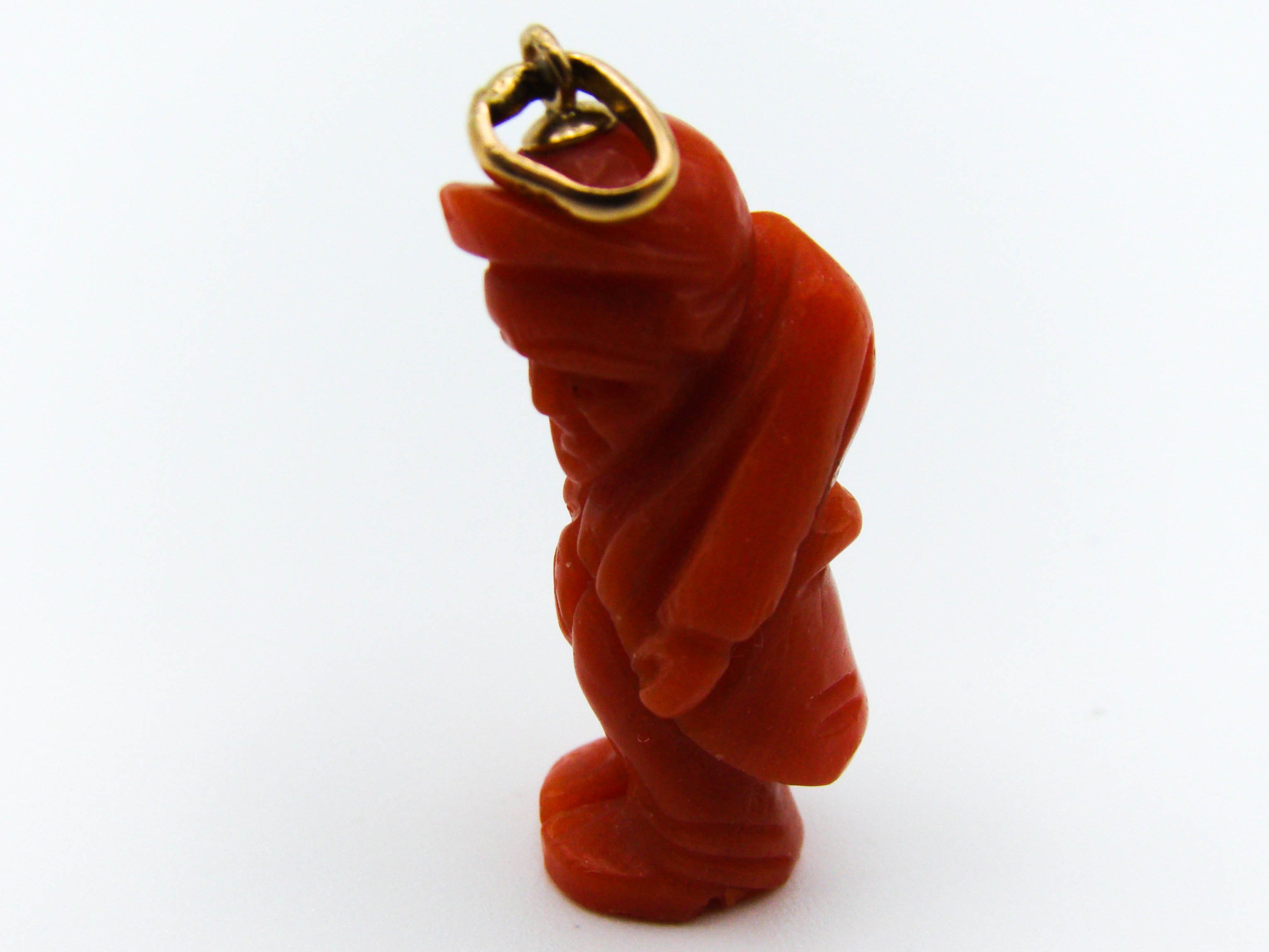 antique coral, natural coral, undyed coral, dark red coral, blood red coral, Italian coral, pacific coral, Sardinian Coral, sea coral, Mediterranean coral, Mediterranean red, Mediterranean pendant, coral pendant, 18 karat gold
