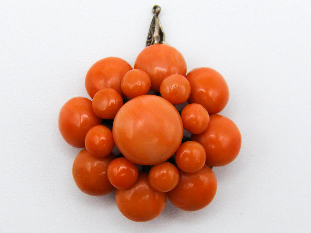 antique coral, natural coral, undyed coral, dark salmon coral, Italian coral, pacific coral, Sardinian Coral, sea coral, Mediterranean pendant, Mediterranean coral, coral pendant, handcarved coral, salmon pendant