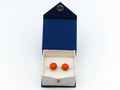 antique coral, natural coral, undyed coral, dark orange coral, Italian coral, pacific coral, Sardinian Coral, sea coral, Mediterranean coral, Mediterranean earrings, Mediterranean orange, coral earrings, handcarved coral, 14 karat gold