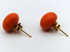 antique coral, natural coral, undyed coral, dark orange coral, Italian coral, pacific coral, Sardinian Coral, sea coral, Mediterranean coral, Mediterranean earrings, Mediterranean orange, coral earrings, handcarved coral, 14 karat gold
