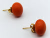 antique coral, natural coral, undyed coral, dark orange coral, Italian coral, pacific coral, Sardinian Coral, sea coral, Mediterranean coral, Mediterranean earrings, Mediterranean orange, coral earrings, handcarved coral, 14 karat gold