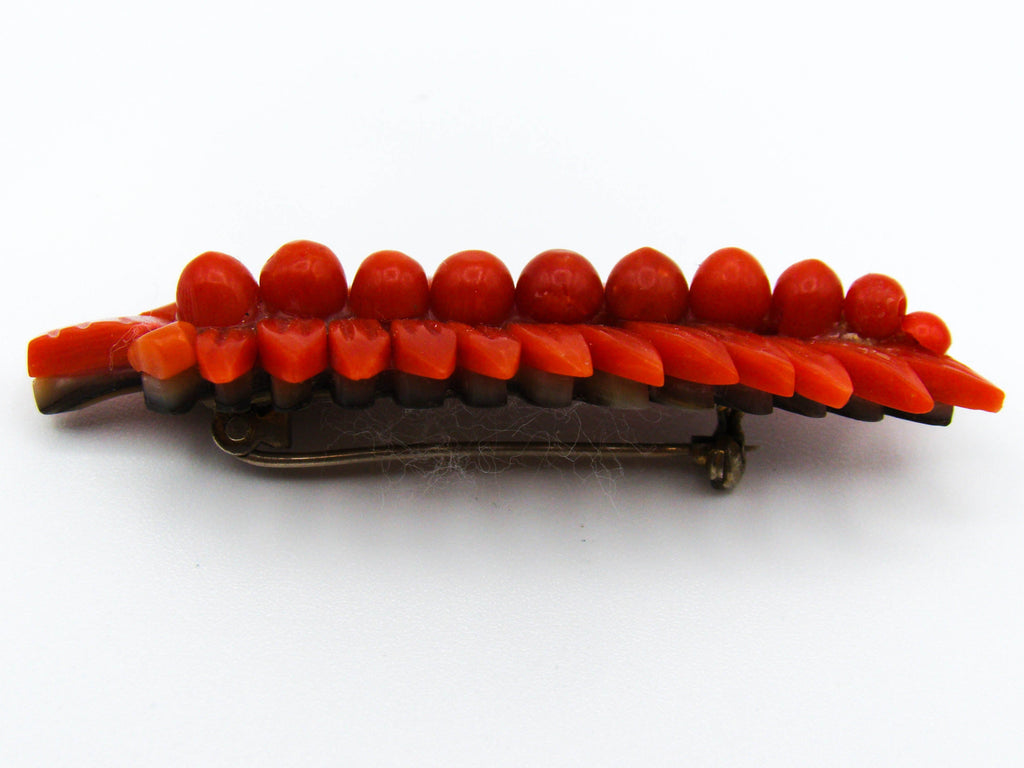 antique coral, natural coral, undyed coral, dark red coral, blood red coral, Italian coral, pacific coral, Sardinian Coral, Coral brooch, sea coral, aka coral