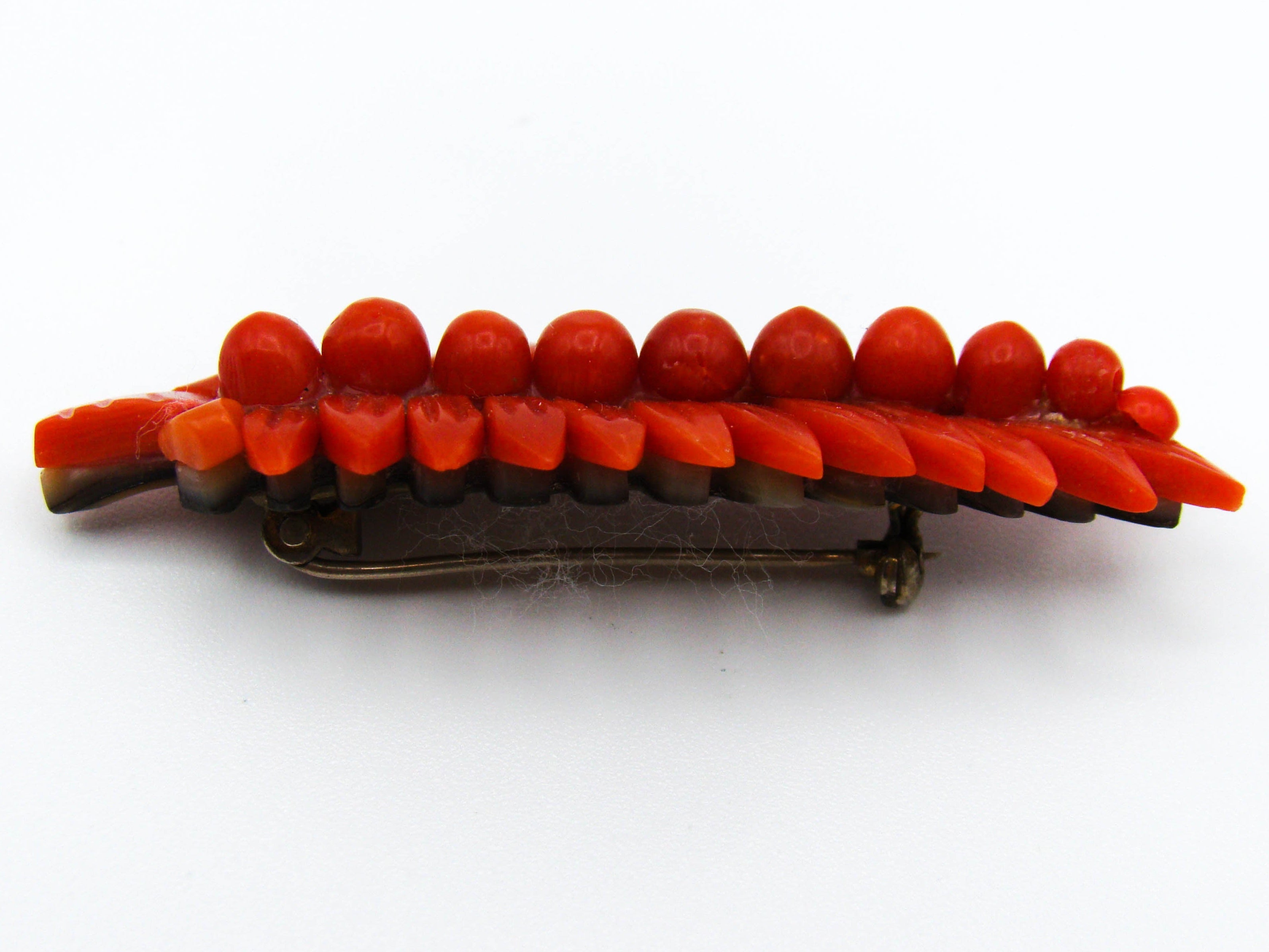antique coral, natural coral, undyed coral, dark red coral, blood red coral, Italian coral, pacific coral, Sardinian Coral, Coral brooch, sea coral, aka coral