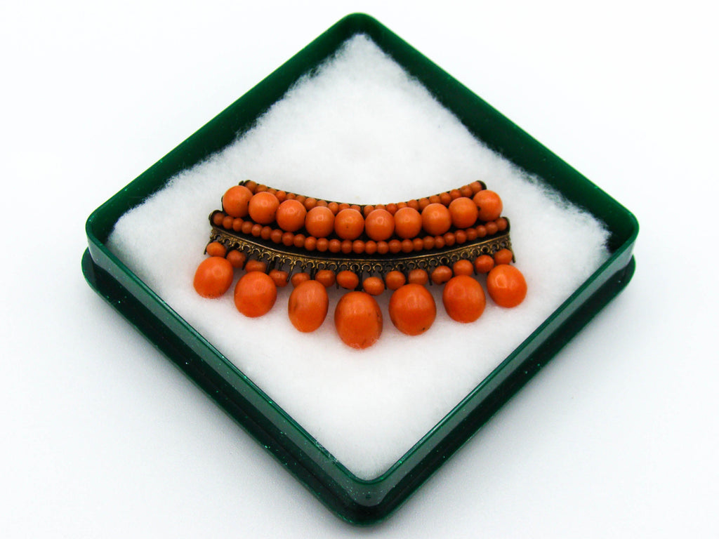 antique coral, natural coral, undyed coral, dark orange coral, Italian coral, pacific coral, Sardinian Coral, sea coral, Mediterranean coral, Mediterranean brooch, Mediterranean orange, coral brooch, handcarved coral