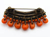 antique coral, natural coral, undyed coral, dark orange coral, Italian coral, pacific coral, Sardinian Coral, sea coral, Mediterranean coral, Mediterranean brooch, Mediterranean orange, coral brooch, handcarved coral
