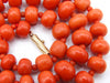 antique coral, natural coral, undyed coral, dark red coral, blood red coral, Italian coral, pacific coral, Sardinian Coral, red coral, sea coral, Mediterranean necklace, Mediterranean coral, Mediterranean chain, coral beads, handcarved, aka red, handcarved, 14 karat gold clasp