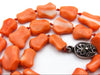 antique coral, natural coral, undyed coral, momo salmon coral, Italian coral, pacific coral, Sardinian Coral, sea coral, Mediterranean coral, Mediterranean necklace, Mediterranean chain, coral necklace, Mediterranean momo coral, handcarved coral, momo coral, salmon coral, Sterling silver clasp