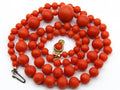 antique coral, natural coral, undyed coral, dark red coral, blood red coral, Italian coral, pacific coral, Sardinian Coral, Coral beads, Coral Rosary beads, Coral chain, Coral necklace, sea coral, aka coral, 8 karat gold clasp