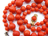 antique coral, natural coral, undyed coral, dark red coral, blood red coral, Italian coral, pacific coral, Sardinian Coral, Coral beads, Coral Rosary beads, Coral chain, Coral necklace, sea coral, aka coral, 8 karat gold clasp