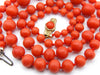 antique coral, natural coral, undyed coral, dark red coral, blood red coral, Italian coral, pacific coral, Sardinian Coral, Coral beads, Coral Rosary beads, Coral chain, Coral necklace, sea coral, aka coral, 8 karat gold clasp