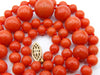 antique coral, natural coral, undyed coral, dark red coral, blood red coral, Italian coral, pacific coral, Sardinian Coral, Coral beads, Coral Rosary beads, Coral chain, Coral necklace, sea coral, aka coral, 14 karat gold clasp