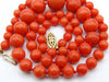 antique coral, natural coral, undyed coral, dark red coral, blood red coral, Italian coral, pacific coral, Sardinian Coral, Coral beads, Coral Rosary beads, Coral chain, Coral necklace, sea coral, aka coral, 14 karat gold clasp