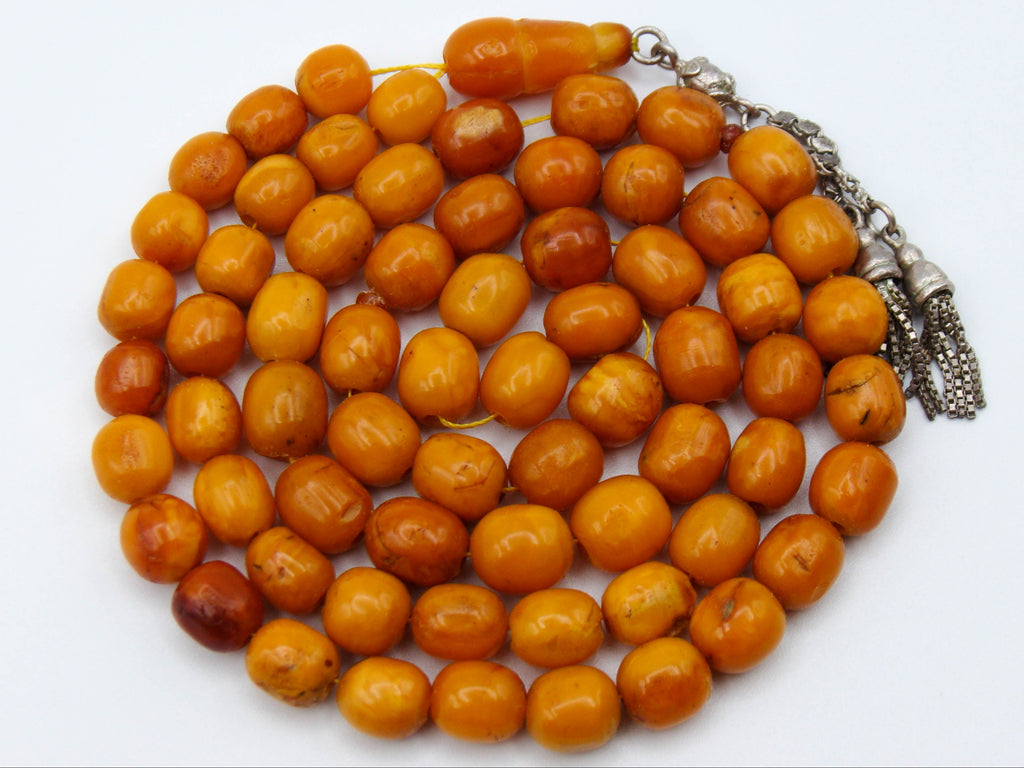 baltic amber, amber, antique, amber beads, egg Yolk, amber chain, Rosary beads, مسبحة, Masbaha, Muslim prayer beads حبيت الدورة ,العنبر الهندى