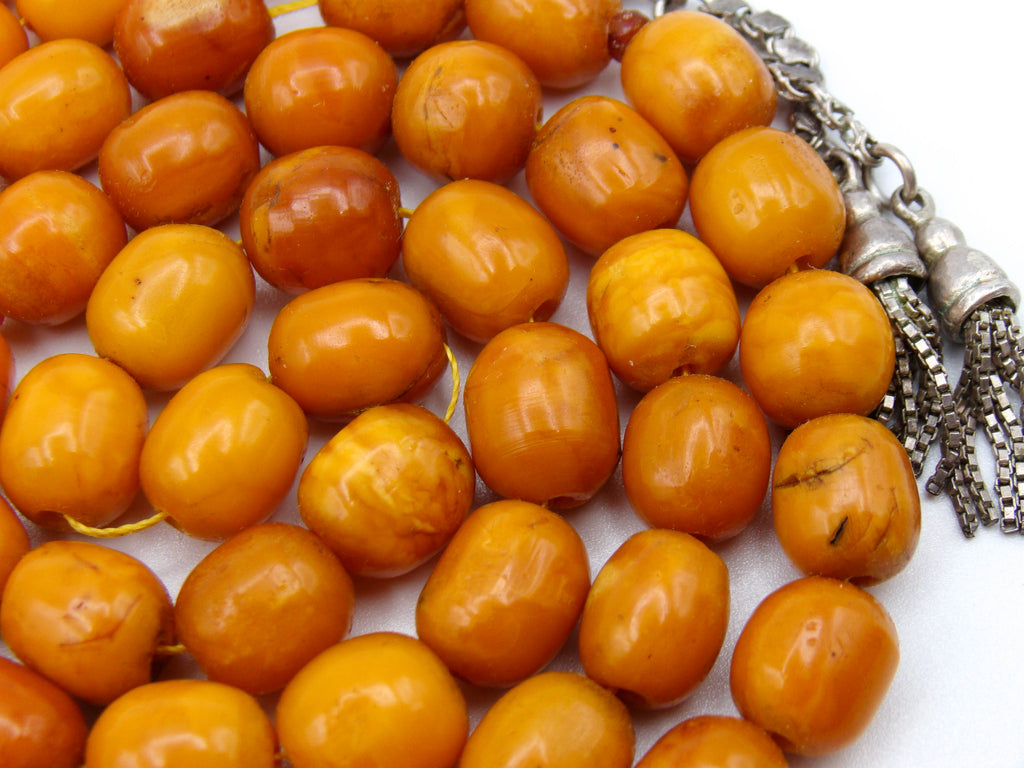baltic amber, amber, antique, amber beads, egg Yolk, amber chain, Rosary beads, مسبحة, Masbaha, Muslim prayer beads حبيت الدورة ,العنبر الهندى