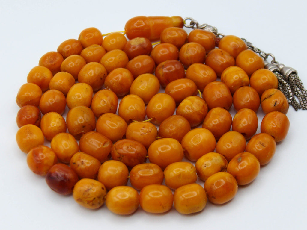 baltic amber, amber, antique, amber beads, egg Yolk, amber chain, Rosary beads, مسبحة, Masbaha, Muslim prayer beads حبيت الدورة ,العنبر الهندى