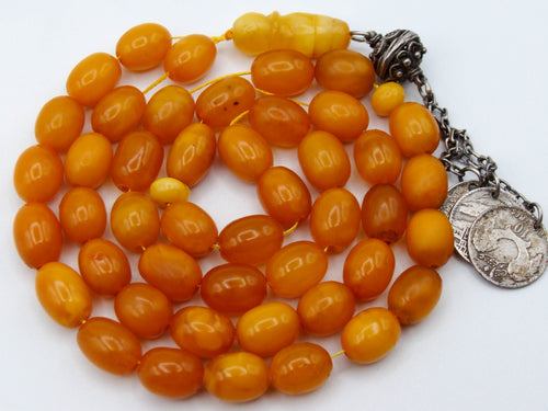 baltic amber, amber, antique, amber beads, egg Yolk, amber chain, Rosary beads, مسبحة, Masbaha, Muslim prayer beads حبيت الدورة ,العنبر الهندى