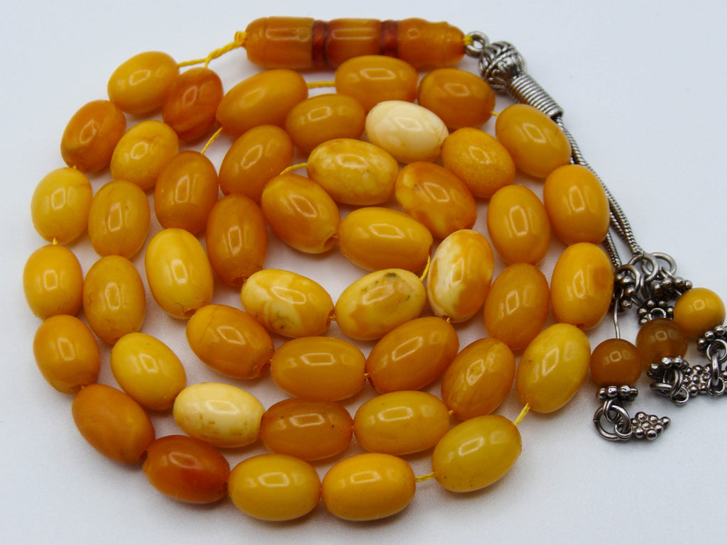 baltic amber, amber, antique, amber beads, egg Yolk, amber chain, Rosary beads, مسبحة, Masbaha, Muslim prayer beads حبيت الدورة ,العنبر الهندى