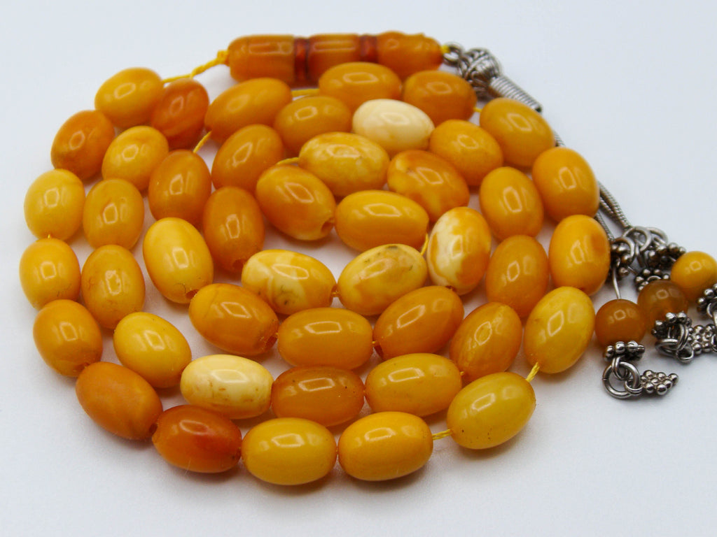 baltic amber, amber, antique, amber beads, egg Yolk, amber chain, Rosary beads, مسبحة, Masbaha, Muslim prayer beads حبيت الدورة ,العنبر الهندى