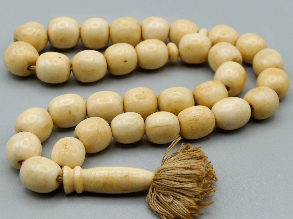 Antique Ivory, Natural Ivory, Mediterranean Ivory, handcarved Ivory, Asien Ivory, Elephant Ivory, Ivory Chain, Ivory necklace, Ivory Rosary, Rosary beads,  مسبحة, Masbaha, Muslim prayer beads