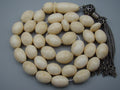 Antique Ivory, Natural Ivory, Mediterranean Ivory, handcarved Ivory, Asien Ivory, Elephant Ivory, Ivory Chain, Ivory necklace, Ivory Rosary, Rosary beads,  مسبحة, Masbaha, Muslim prayer beads, Sterling Silver