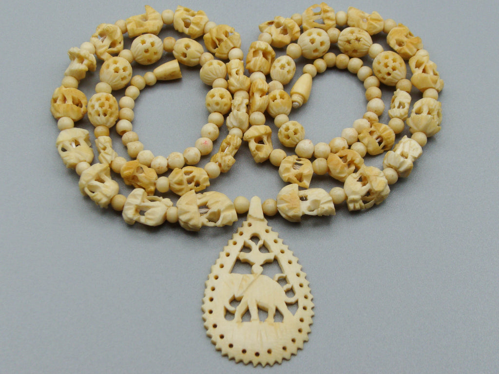 Antique Ivory, Natural Ivory, Ivory Necklace, Mediterranean Ivory, handcarved Ivory, Asien Ivory, Elephant Ivory, Ivory Chain, Ivory Pendant