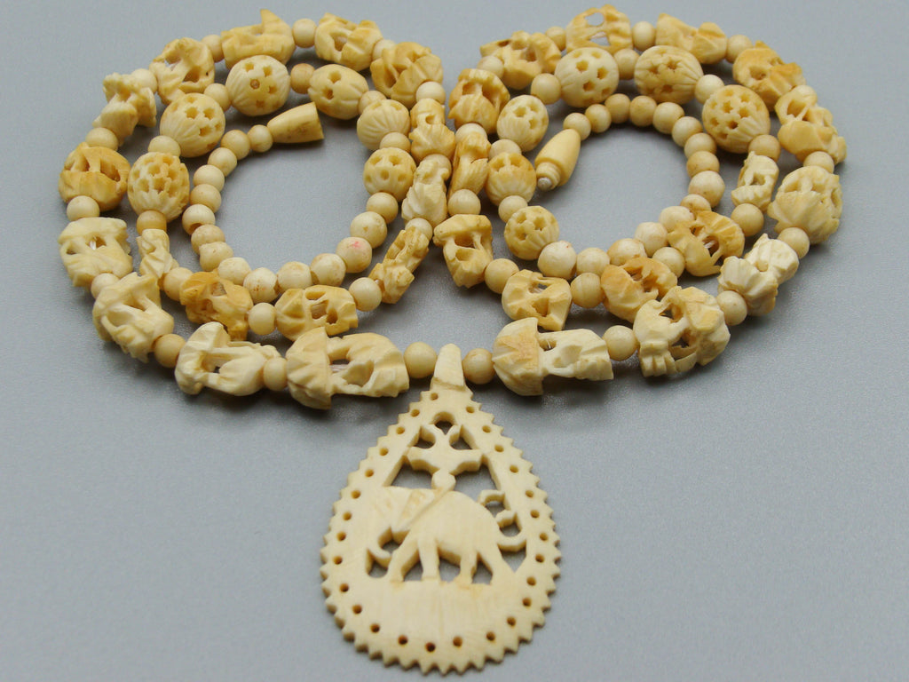Antique Ivory, Natural Ivory, Ivory Necklace, Mediterranean Ivory, handcarved Ivory, Asien Ivory, Elephant Ivory, Ivory Chain, Ivory Pendant