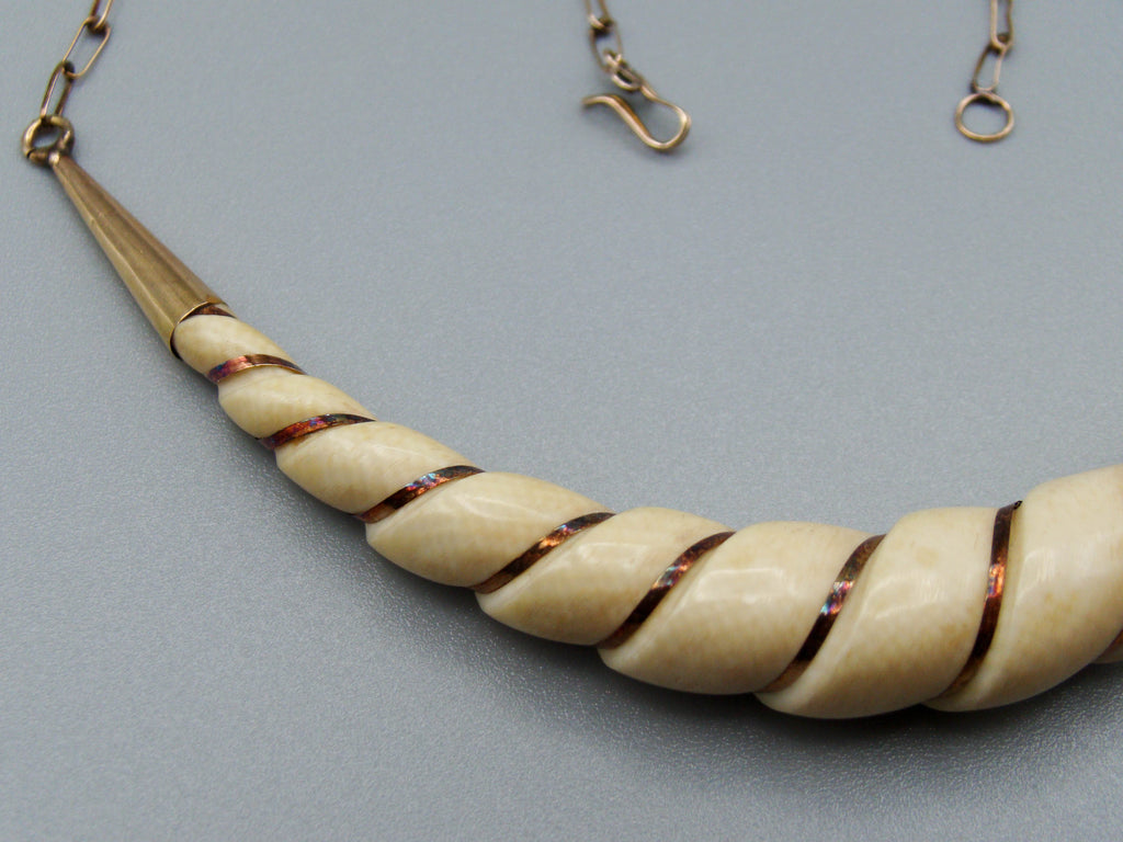 Antique Ivory, Natural Ivory, Ivory Necklace, Mediterranean Ivory, handcarved Ivory, Asien Ivory, Elephant Ivory, Ivory Chain, 18 Karat Gold